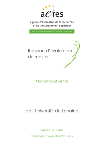 Evaluation du master Marketing et vente (Université de Lorraine)
