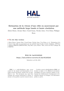 Estimation de la vitesse d`une cible en mouvement par une