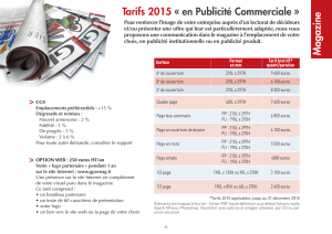 Magazine Tarifs 2015 « en Publicité Commerciale