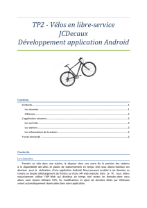 Vélos en libre-service JCDecaux Développement application