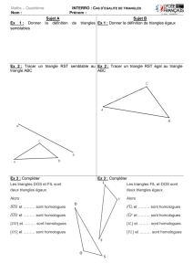 Sujet A Sujet B Ex 1 : Donner la définition de triangles