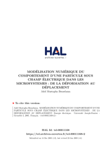 modélisation numérique du comportement d`une particule sous