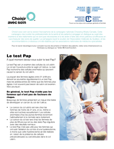 Le test Pap - Une décision judicieuse Canada