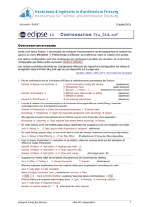 Eclipse : Configuration standard