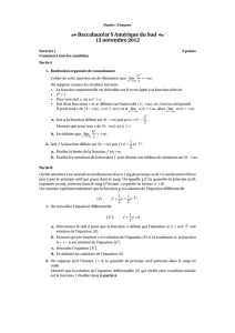 Baccalauréat S Amérique du Sud 13 novembre 2012