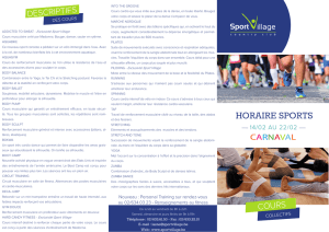 HORAIRE SPORTS