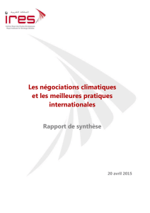 negociations climatiques - Institut Royal des Etudes Stratégiques