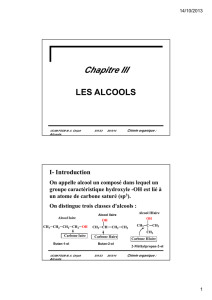 Chapitre III LES ALCOOLS