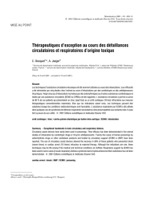 Thérapeutiques d`exception au cours des défaillances circulatoires