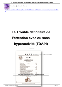 Le Trouble déficitaire de l`attention avec ou sans hyperactivité (TDA/H)