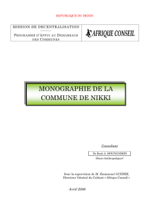 monographie de la commune de nikki