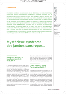 Parkinson et sd jambes ss repos