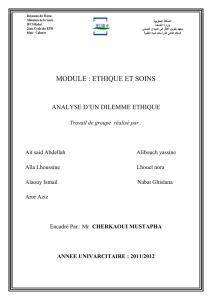 module : ethique et soins