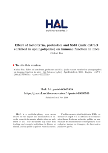 Effect of lactoferrin, probiotics and SM3 - Tel Archives ouvertes