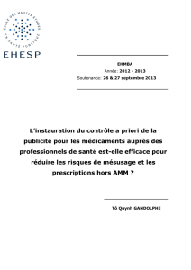L`instauration du contrôle a priori de la publicité pour les