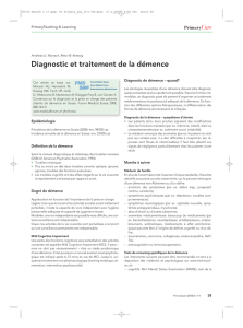 Diagnostic et traitement de la démence