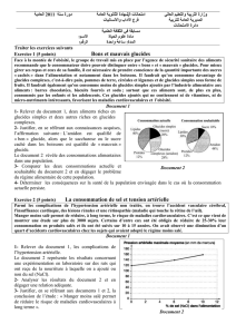 Bons et mauvais glucides Exercice 2 (5 points) La consommation de