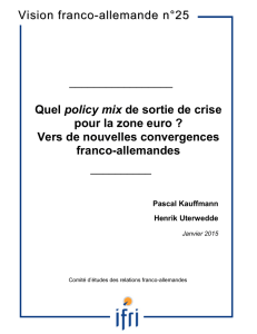 Quel policy mix de sortie de crise pour la zone euro ? Vers de