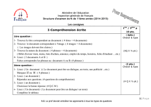 I-Compréhension écrite