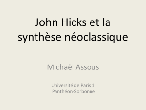 Hicks et la synthèse néoclassique