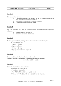 Math. Sup. 2012-2013 TD Algèbre n° 3 Math.