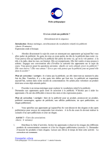 Fiche pédagogique Francparler- oif.org Et si on créait une publicité
