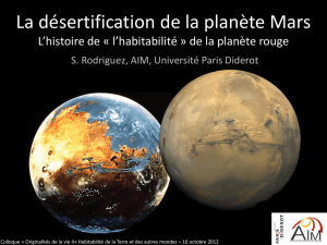 La zone habitable à travers l`histoire du système solaire : exemples