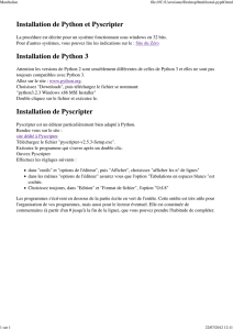 Installation de Python et Pyscripter Installation de - ISN