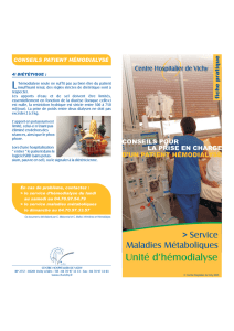 Unité d`hémodialyse - Centre Hospitalier de Vichy