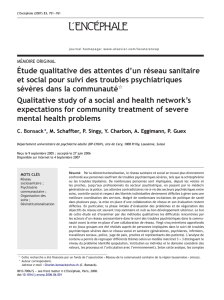 Étude qualitative des attentes d`un réseau sanitaire et social pour