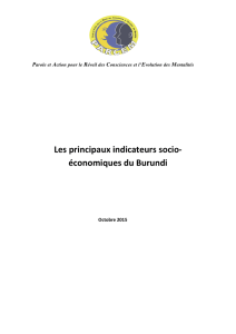Les principaux indicateurs socio- économiques du Burundi