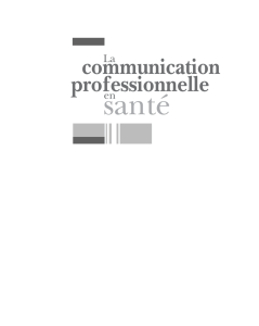 La communication professionnelle en santé