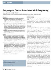 Esophageal Cancer Associated With Pregnancy