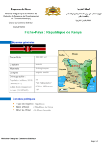 Fiche-Pays : République de Kenya - maroc