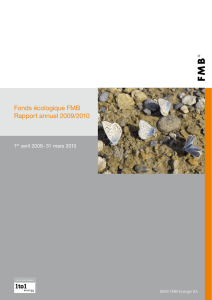 Fonds écologique FMB Rapport annuel 2009/2010