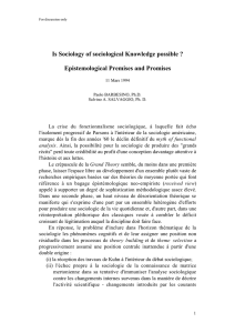 Is Sociology of sociological Knowledge possible
