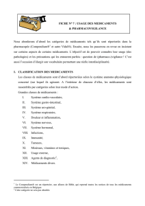 FICHE N° 7 : USAGE DES MEDICAMENTS