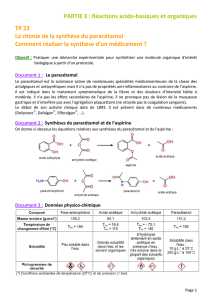 TP23 La chimie de la synthèse du paracétamol