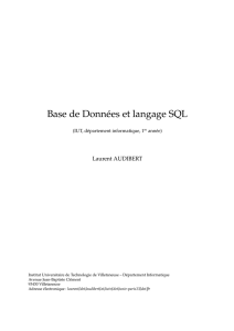 Base de Données et langage SQL