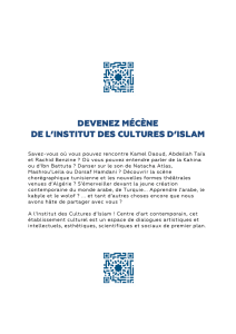 avoir plus d`informations - Institut des Cultures d`Islam