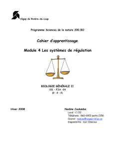 Cahier d`apprentissage Module 4 Les syst&egrave;mes de r&eacute;gulation