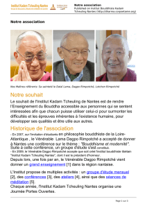 Notre association - Institut Bouddhiste Kadam Tcheuling Nantes