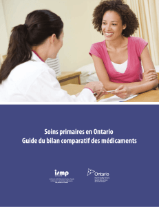 Soins primaires en Ontario Guide du bilan