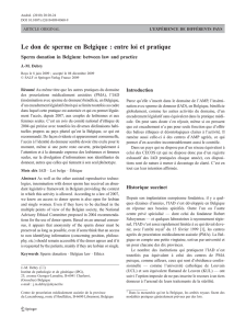 Le don de sperme en Belgique : entre loi et pratique