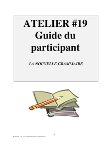 ATELIER #19 Guide du participant