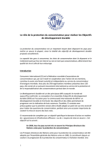 Le rôle de la protection du consommateur pour réaliser les Objectifs