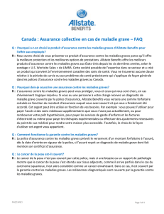 Canada : Assurance collective en cas de maladie grave – FAQ