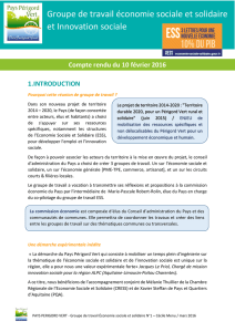 Groupe de travail économie sociale et solidaire et Innovation sociale