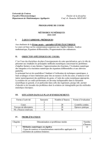 Forme d`activité Semestre 3 Nombre d`heures Forme d`évaluation