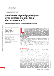 Syndromes myélodysplasiques avec délétion du bras long du